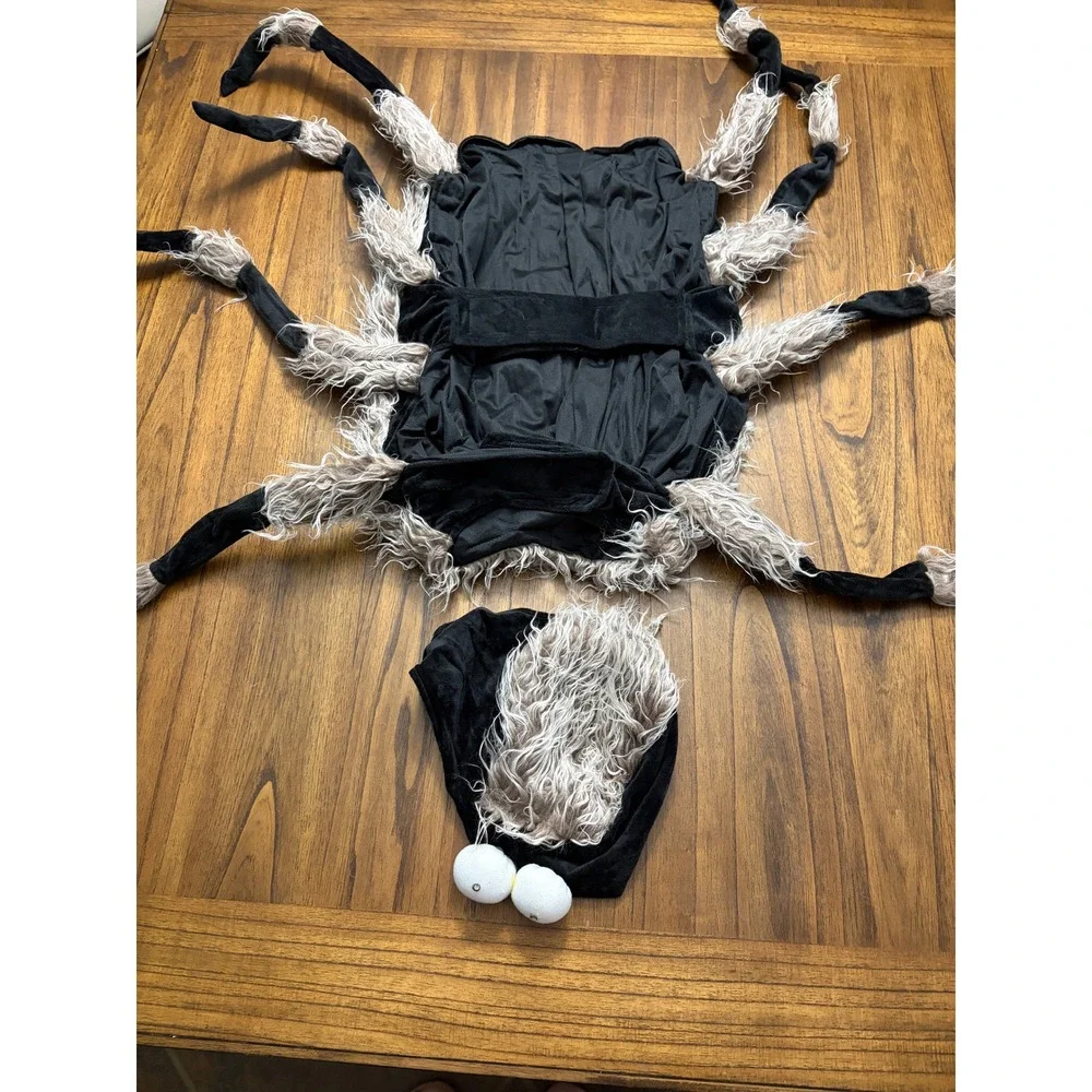 Frisco Spider Dog Costume XXL Gray Black Faux Fur Halloween 2pc Set 215574